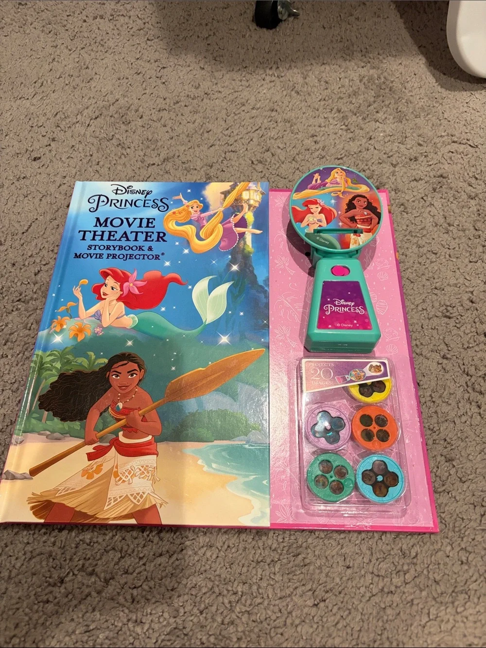 Disney Princess Movie Theater Storybook & Projector - Pink, Teal